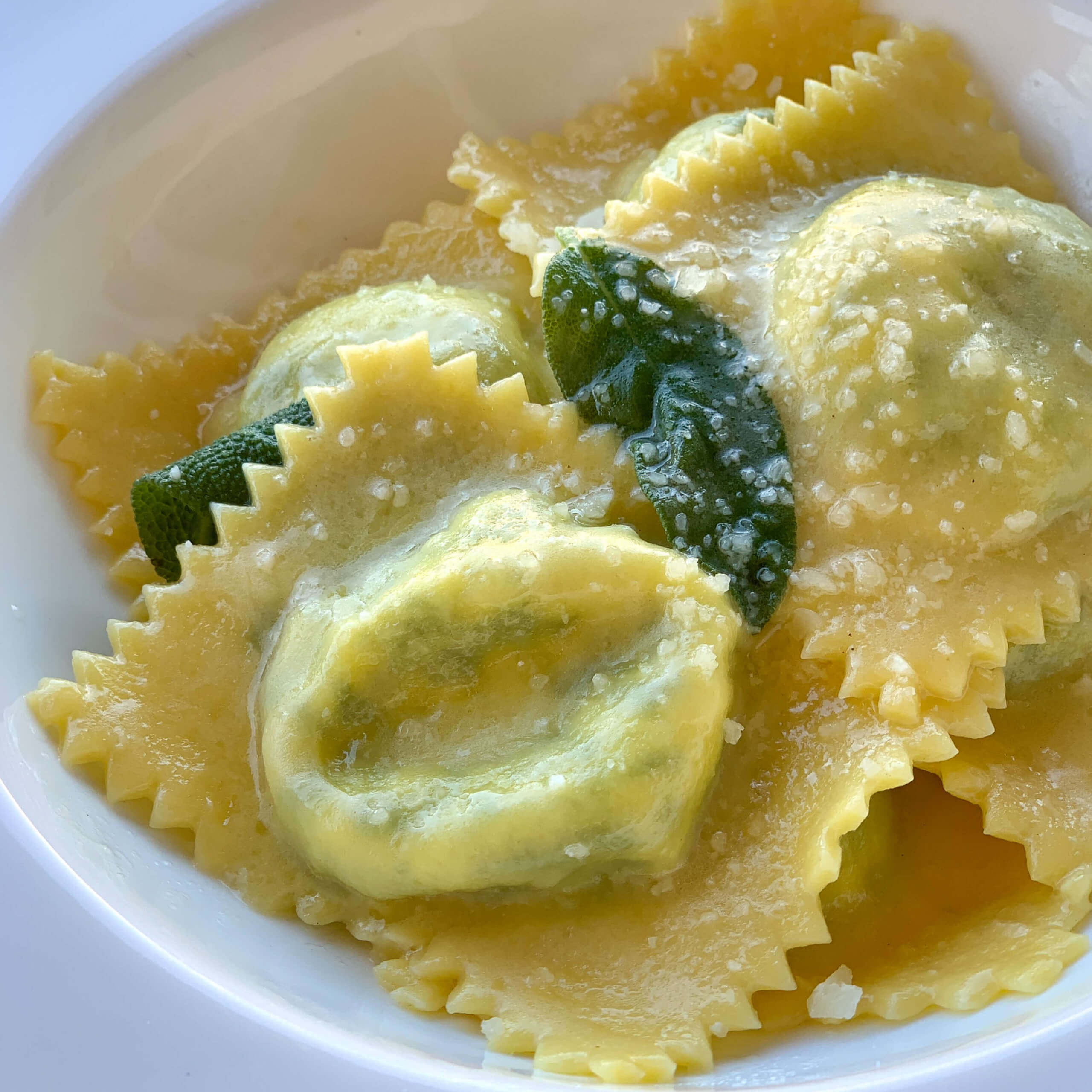 Ricotta and Spinach Ravioli with Butter and Sage – Tina's Table